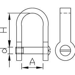 Schäkel mit Schlitzschraube 5x24mm