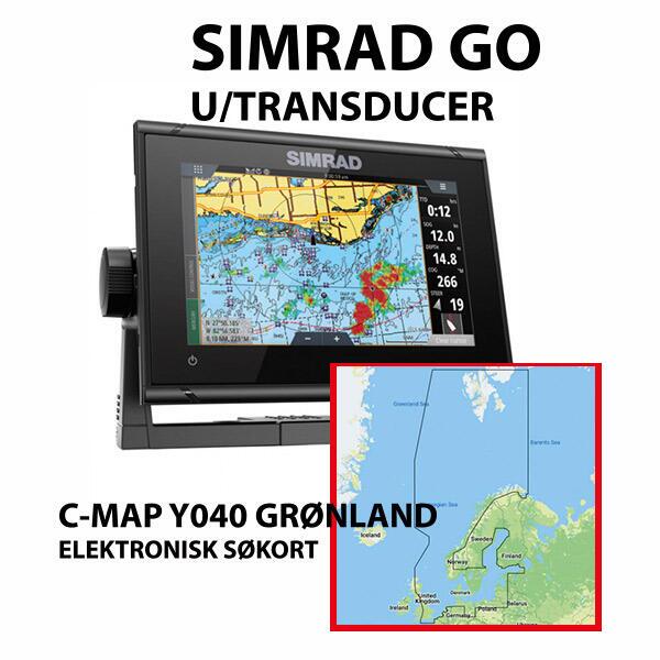 Simrad GO 9" XSE Transducer + C-MAP Grønland-søkort - Marinelageret ApS