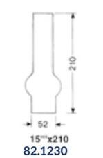 Lampenglas für Öl- oder Elektrolampen 52 x 210 mm