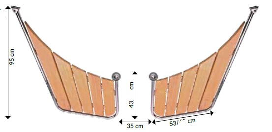 Stævnplatforme til snekke 95/43x53 cm