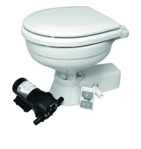 Jabsco „Quiet Flush“-Toilette – 12 V/24 V, kompakt/normal, Salzwasser/Süßwasser