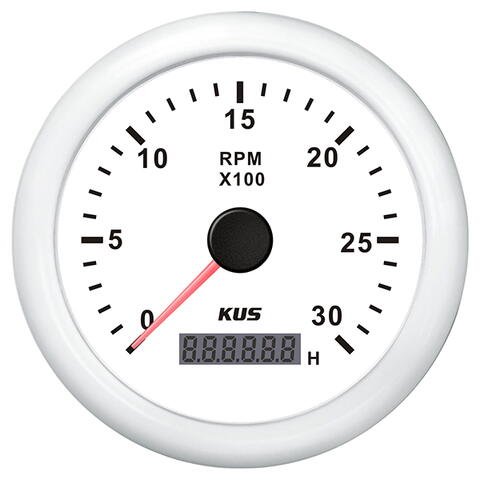 Kus Drehzahlmesser Diesel 0-3000 0,5-250 m/h. Weiß 12/24V ø85