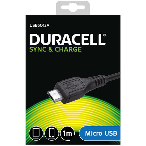 Duracell USB-auf-Micro-USB-Kabel, 1 Meter (Schwarz)
