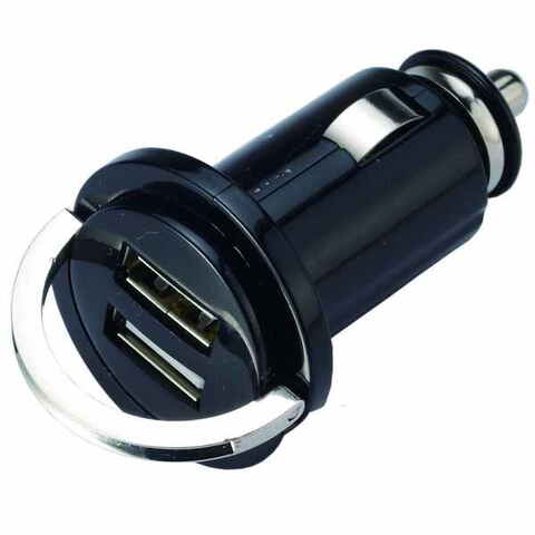 USB-Ladegerät mit doppelter 12-24-VDC-Steckdose 5 V/2,1 A für Zigarrenstecker