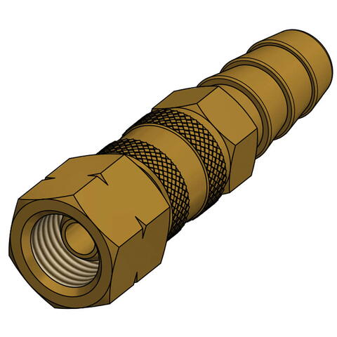 Gas quick connector 1/4" gevind - Ø10 mm slangestuds