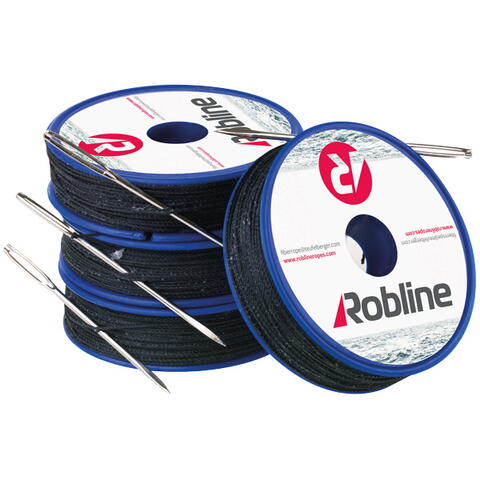 Robline gewachstes Tackle-Garn mit Nadel 0,8 mm, weiße Box, 1 x 80 Meter