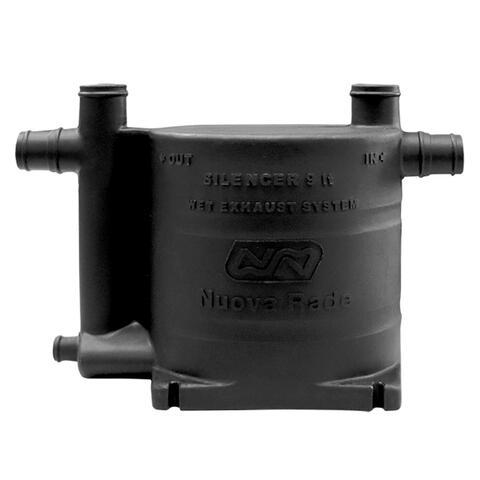 Schalldämpfer aus schwarzem Polyethylen, Einlass/Auslass Ø40/45/50 mm, 9 Liter