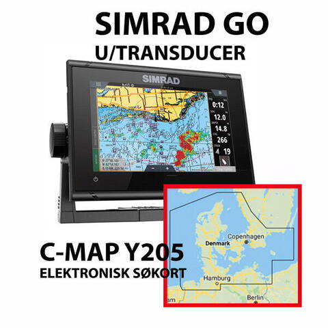 Simrad GO12" XSE u/ Transducer + C-MAP Y205 DK-søkort