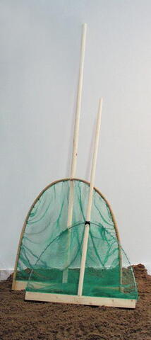 Das Fischernetz für Garnelen aus Bambus