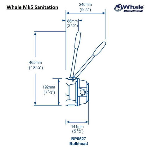 Whale BP0527 manuel lænsepumpe for skotmontering