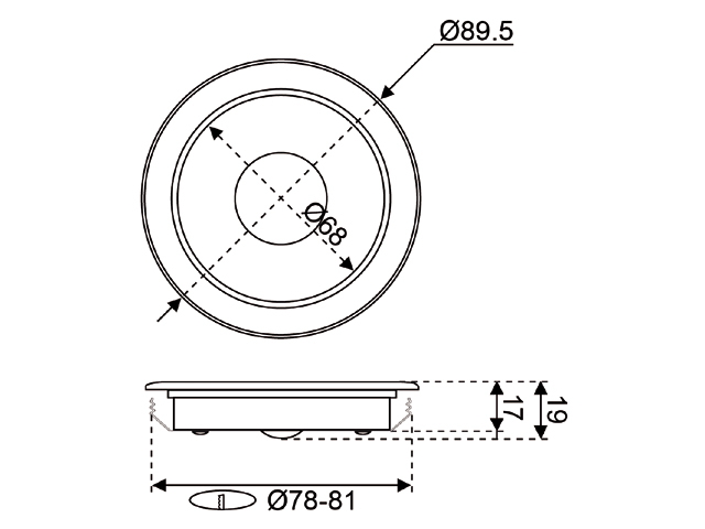 LED-Einbau-Downlight aus Aluminium 89,7 mm