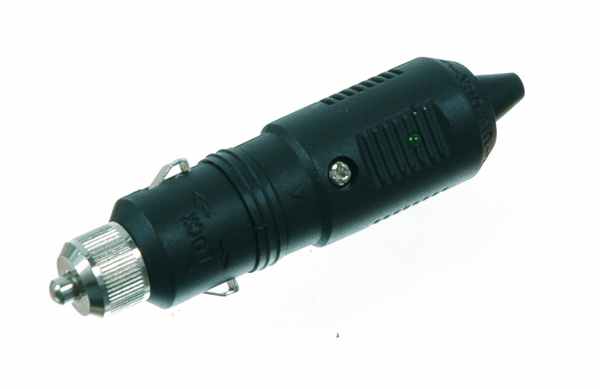 Handsteckdose mit LED-Lampe aus schwarzem Polycarbonat