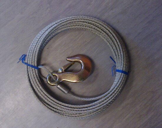 Wire til Trailspil 8 meter 5 mm Ø brudstyrke 818 kg