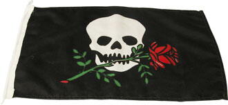 Piratenflagge mit Rose 30 x 45 cm