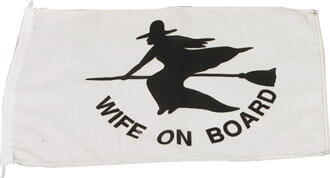 Frau an Bord Flagge und Hexenflagge 30x45 cm