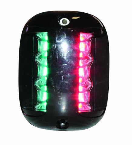 Lalizas LED-Doppellaterne, grün/rot, 12–24 V DC, 2 nm, schwarzes Gehäuse