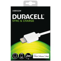 Duracell USB til Lightning Kabel, 2 meter (Hvid)