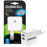 Duracell Tablet lader med USB, 2 x 2400mA