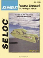 Reparationsmanual for Jetski KAWASAKI 1973-1991 300-650 Series.