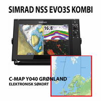 SIMRAD NSS EVO3 Kombi 9" + C-MAP Y040 Grønland-søkort