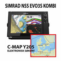 SIMRAD NSS EVO3 Kombi 9" + C-MAP Y205 DK-søkort