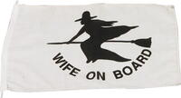 Wife on board Flag og hekseflag 30x45 cm